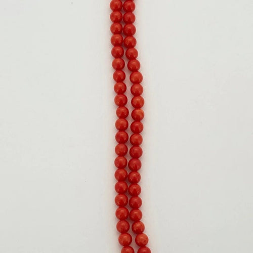 Collier Collier deux rangs en corail méditerranéen 58 Facettes