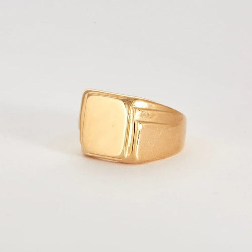 Bague 67 Chevalière homme en or jaune 750 58 Facettes
