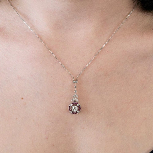 Collier Collier Belle Époque en or blanc 18 ct et diamants 58 Facettes