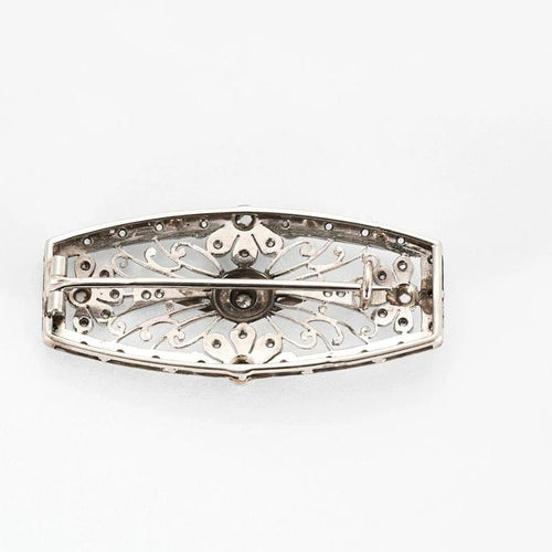 Broche Broche Art déco en or blanc et platine sertie de diamants 58 Facettes