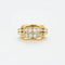 Bague 44 Bague tank pont en or jaune et platine, diamants 58 Facettes