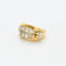 Bague 44 Tank - Bague pont en or jaune, platine et diamants 58 Facettes