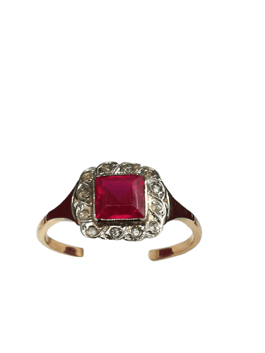 Bague 52 Bague ancienne - Bague 2 ors et diamants 58 Facettes