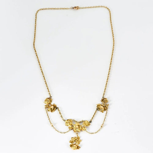 Collier Collier draperie en or jaune et perles fines 58 Facettes