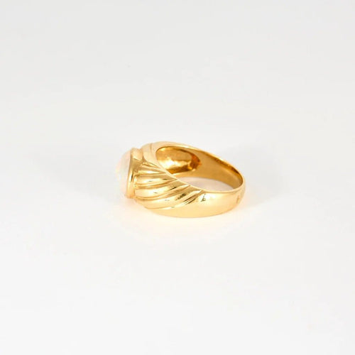 Bague 54.5 Bague godron en or jaune et opale arlequin 58 Facettes