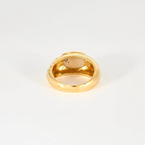 Bague 54.5 Bague godron en or jaune et opale arlequin 58 Facettes