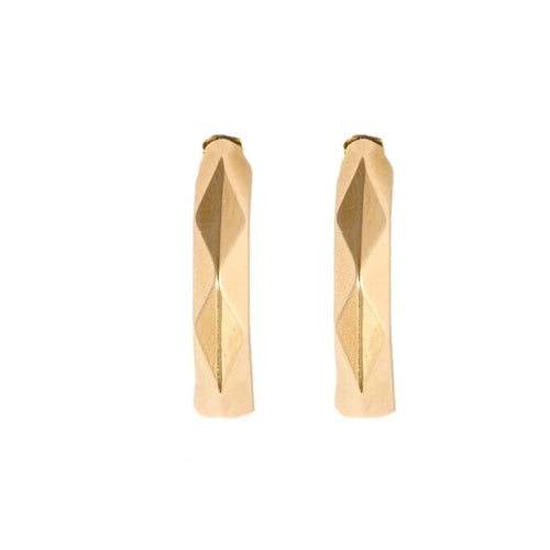 Boucles d'oreilles Créoles facettées en or rose 18 ct 58 Facettes