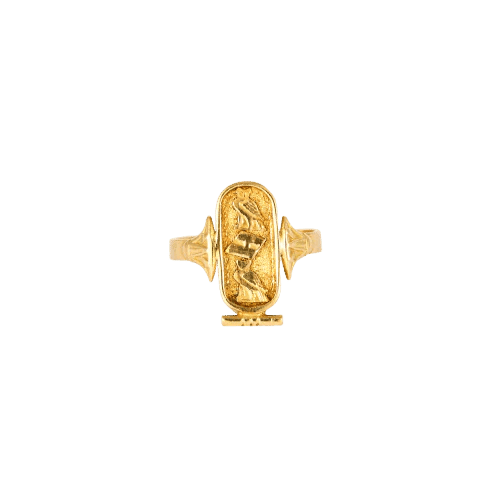 Bague 56.5 Bague cartouche égyptien en or jaune 58 Facettes