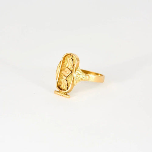 Bague 56 Bague cartouche égyptien en or jaune 58 Facettes