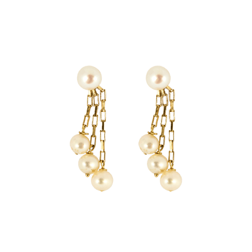 Boucles d'oreilles Boucles d’oreilles - Perles en or jaune 750 58 Facettes