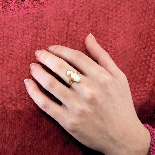 Bague 52 Bague camée en or jaune 18 ct 58 Facettes