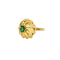 Bague 57 Bague dôme tourbillon en or jaune 750 sertie d’agates vertes 58 Facettes