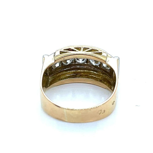 Bague 49 Bague jarretière Art déco en or jaune 750 et platine, diamants 58 Facettes
