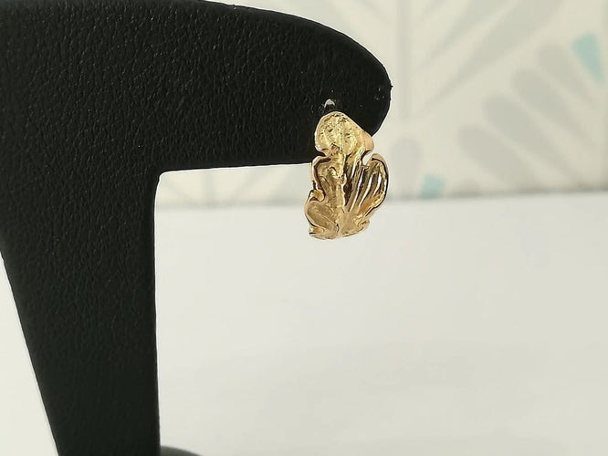 Boucles d'oreilles Boucles d'oreilles feuilles en or jaune et or blanc 18K 58 Facettes