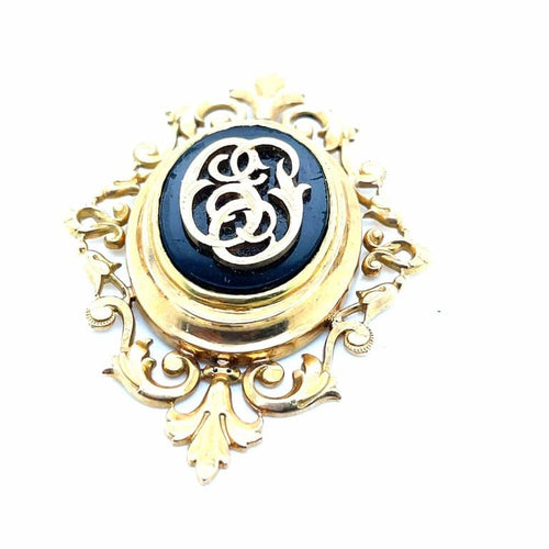 Pendentif Napoléon III - Pendentif en or jaune 750 et onyx 58 Facettes