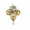Pendentif Art nouveau - Pendentif en or jaune et or blanc, diamants et perles 58 Facettes