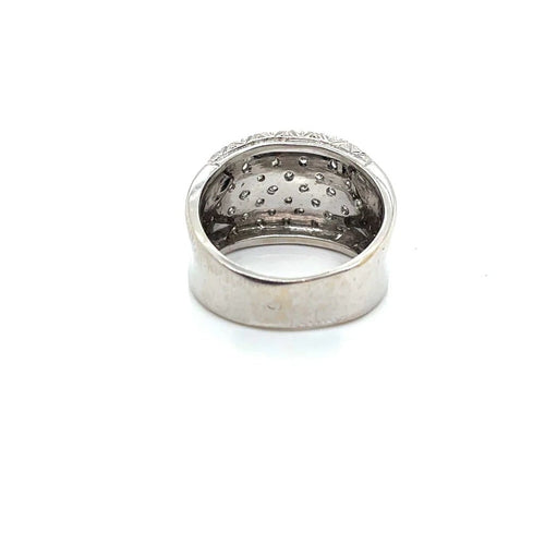 Bague 54.5 Bague bandeau en or blanc et diamants 58 Facettes