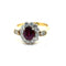Bague 53 Bague marguerite en or jaune, rubis et diamants 58 Facettes
