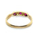 Bague 55 Bague jarretière ancienne en or jaune, demi-perles et pierres rouges 58 Facettes