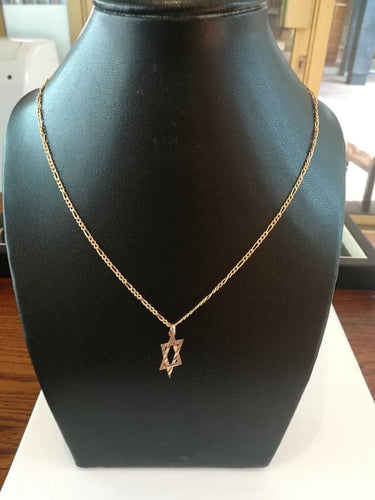 Collier Étoile de David vintage - Collier en or rose et or jaune 58 Facettes