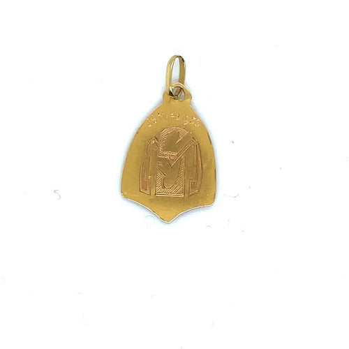Pendentif H Joly - Médaille Vierge Marie Art déco en or jaune 750 58 Facettes