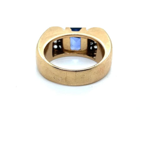 Bague 56 Bague Tank - Bague ancienne en or jaune et platine 58 Facettes