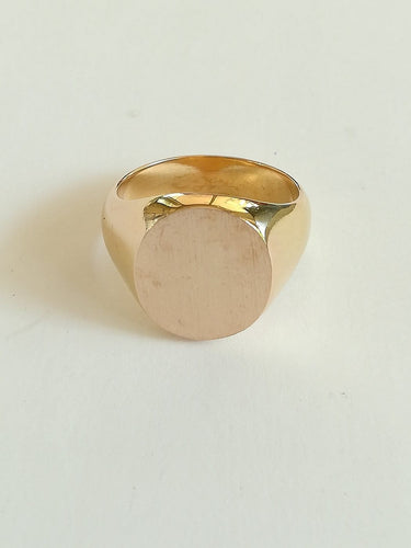 Bague 60.5 Chevalière en or jaune 18 ct 58 Facettes