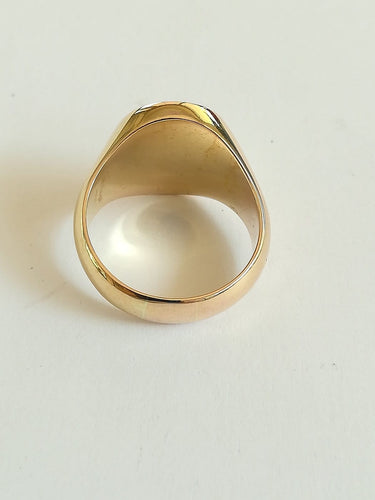 Bague 60.5 Chevalière en or jaune 18 ct 58 Facettes