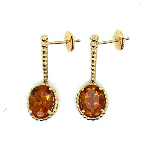 Boucles d'oreilles Maison Juliette Paris - Boucles d’oreilles dormeuses en or jaune, citrines et diamants 58 Facettes