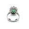 Bague 60 Bague marguerite - Émeraude ovale et diamants en or blanc et platine 58 Facettes