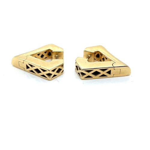 Boucles d'oreilles Dries Criel Brute Flux - Boucles d’oreilles triangle en or jaune 18K et diamants 58 Facettes