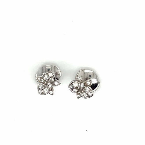 Boucles d'oreilles Cartier Caresse d’Orchidées - Boucles d’oreilles en or blanc et diamants 58 Facettes