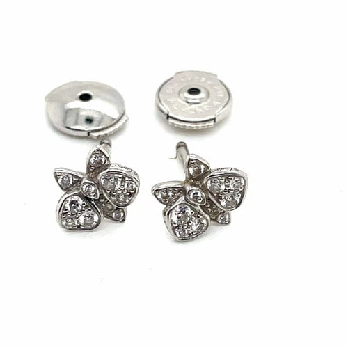 Boucles d'oreilles Cartier Caresse d’Orchidées - Boucles d’oreilles en or blanc et diamants 58 Facettes