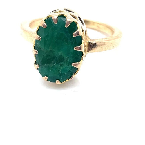 Bague 54 Bague ancienne en or jaune 18 ct sertie d’une émeraude 58 Facettes