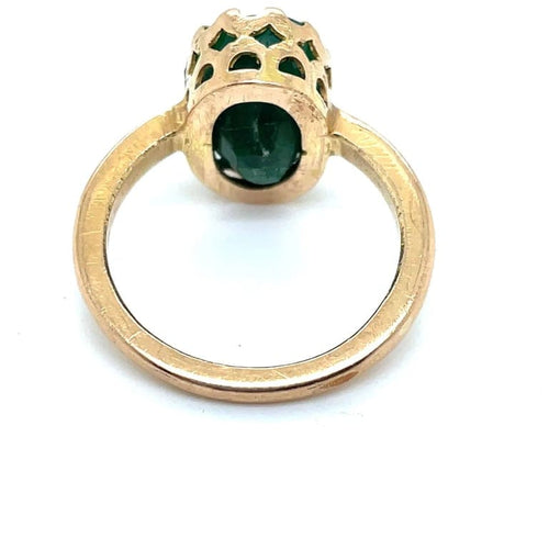 Bague 54 Bague ancienne en or jaune 18 ct sertie d’une émeraude 58 Facettes