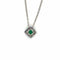 Collier Collier - Motif carré en or blanc avec émeraude et diamants 58 Facettes