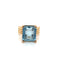 Bague 53 Bague en or rose 18 carats avec aigue-marine rectangulaire 58 Facettes
