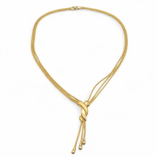 Collier Collier négligé maille palmier en or jaune 18 carats 58 Facettes