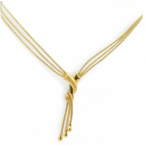 Collier Collier négligé maille palmier en or jaune 18 carats 58 Facettes