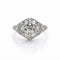 Bague 54 Bague ancienne années 1940 en or blanc 18 carats et platine, diamants 58 Facettes