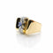 Bague 55 Bague tank en or jaune 18 carats, saphir et diamants 58 Facettes