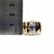 Bague 55 Bague tank en or jaune 18 carats, saphir et diamants 58 Facettes