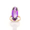 Bague 51 Bague années 50 en or rose 18 carats et améthyste 58 Facettes