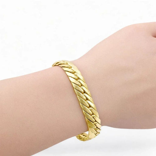 Bracelet Bracelet maille anglaise en or jaune 18 carats 58 Facettes