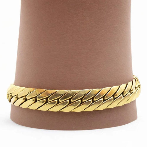 Bracelet Bracelet maille anglaise en or jaune 18 carats 58 Facettes