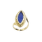 Bague 54 Bague en or jaune 18 carats au lapis-lazuli taille marquise 58 Facettes