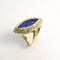 Bague 54 Bague en or jaune 18 carats au lapis-lazuli taille marquise 58 Facettes