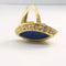 Bague 54 Bague en or jaune 18 carats au lapis-lazuli taille marquise 58 Facettes