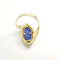 Bague 54 Bague en or jaune 18 carats au lapis-lazuli taille marquise 58 Facettes