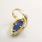 Bague 54 Bague en or jaune 18 carats au lapis-lazuli taille marquise 58 Facettes